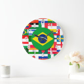 World Flags Wall Clock – International Decor ラージ壁時計 (ホーム)