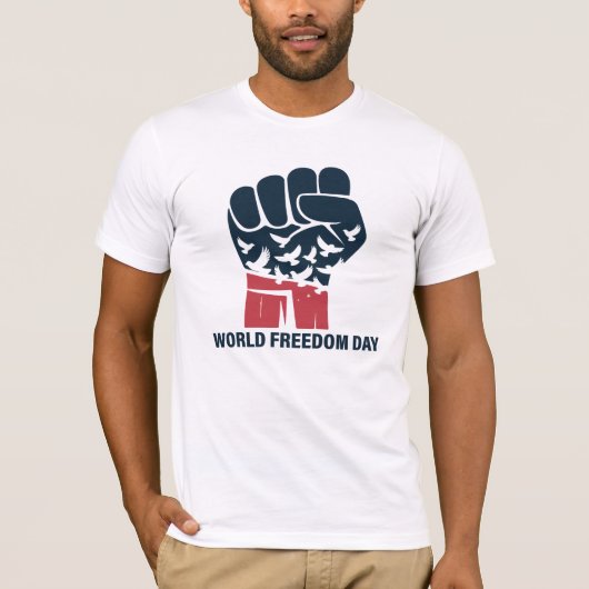 World Freedom Day Background with Symbol of Libert Tシャツ (正面)
