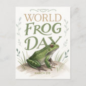 World Frog Day Watercolor Nature Art ポストカード (正面)