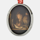 World GlobeとHourglass メタルオーナメント (左)