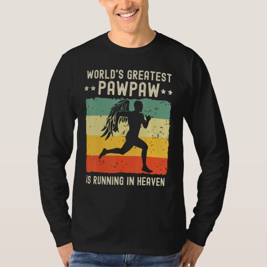 World Greatest Pawpaw Running in Heaven Family Mem Tシャツ (正面)