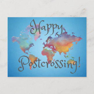 World - Happy Postcrossingはがき ポストカード