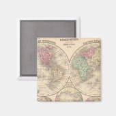 World hempheres Map by Mitchell マグネット (正面/裏面)