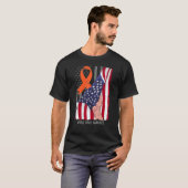 World Hunge Shirt Awareness American Flag Orange R Tシャツ (正面フル)