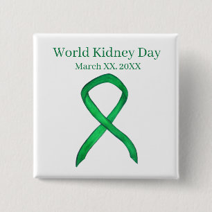 World Kidney Day認識度リボンピンボタン 缶バッジ