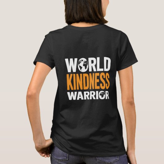 World Kindness Warrior Typography Vector Design Tシャツ (裏面)