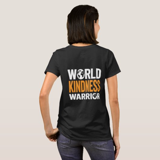 World Kindness Warrior Typography Vector Design Tシャツ (裏面フル)
