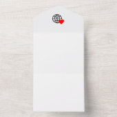 World Love Globe Icon | Heart Earth Summer Design オールインワン招待状 (内側)