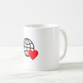 World Love Globe Icon | Heart Earth Summer Design コーヒーマグカップ (正面右)
