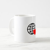 World Love Globe Icon | Heart Earth Summer Design コーヒーマグカップ (正面左)