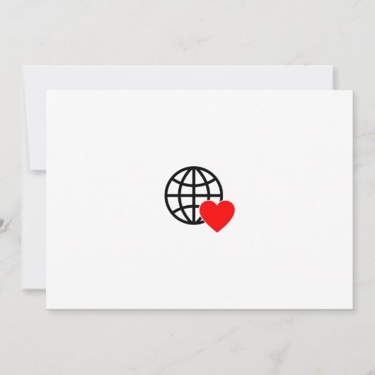 World Love Globe Icon | Heart Earth Summer Design サンキューカード (正面)