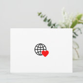 World Love Globe Icon | Heart Earth Summer Design サンキューカード (スタンド正面)