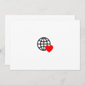 World Love Globe Icon | Heart Earth Summer Design サンキューカード (正面/裏面)