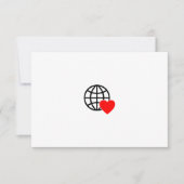 World Love Globe Icon | Heart Earth Summer Design サンキューカード (正面)