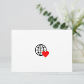 World Love Globe Icon | Heart Earth Summer Design サンキューカード (スタンド正面)