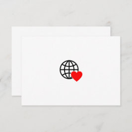 World Love Globe Icon | Heart Earth Summer Design サンキューカード