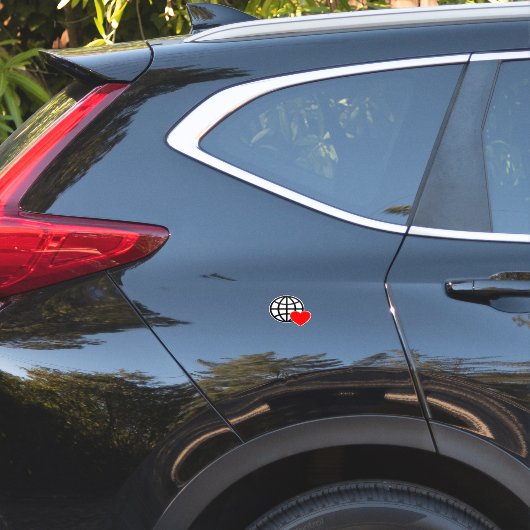 World Love Globe Icon | Heart Earth Summer Design シール (車体側面)