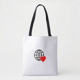 World Love Globe Icon | Heart Earth Summer Design トートバッグ
