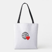 World Love Globe Icon | Heart Earth Summer Design トートバッグ (裏面)