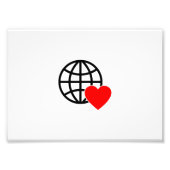 World Love Globe Icon | Heart Earth Summer Design フォトプリント (正面)