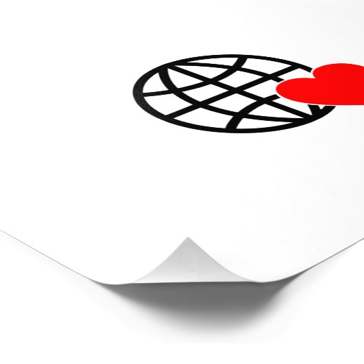 World Love Globe Icon | Heart Earth Summer Design フォトプリント (角)