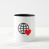 World Love Globe Icon | Heart Earth Summer Design マグカップ (中央)