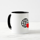 World Love Globe Icon | Heart Earth Summer Design マグカップ (正面左)