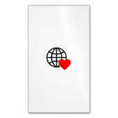World Love Globe Icon | Heart Earth Summer Design マグネット名刺 (正面縦)