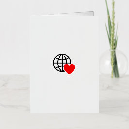 World Love Globe Icon | Heart Earth Summer Design 箔グリーティングカード