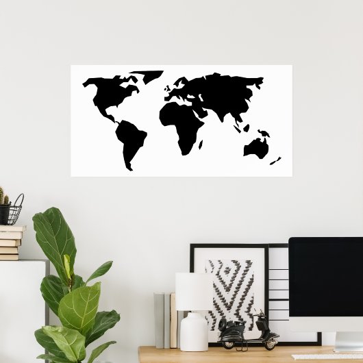 World Map ポスター (ホームオフィス)