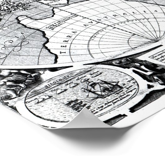 World map ポスター (角)