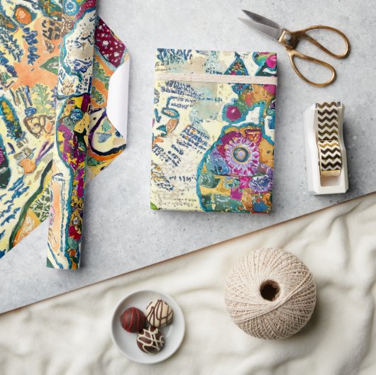 World Map  ラッピングペーパー (クラフト)