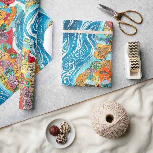 World Map  ラッピングペーパー (クラフト)