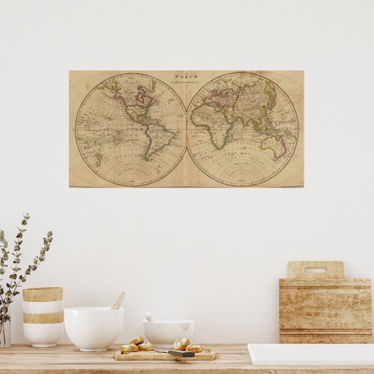 World Map 3 ポスター (キッチン)