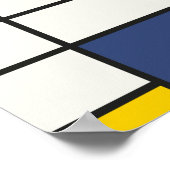 World Map Abstract Mondrian Style ポスター (角)