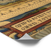 World Map Antique Ortellius Europe Travel ポスター (角)