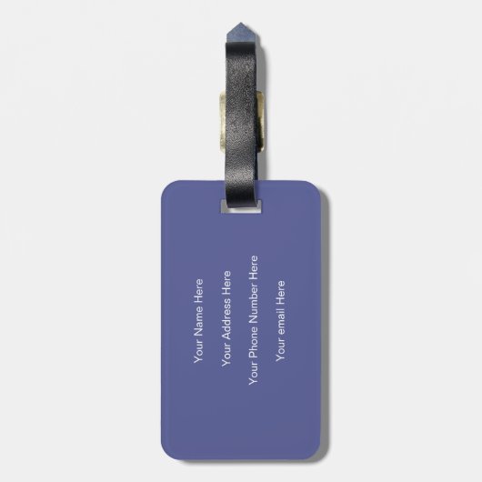 World Map Blue Artsy Monogram Name Gift Favor ラゲッジタグ (裏面縦)