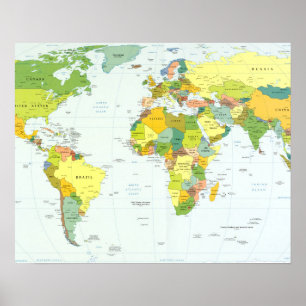 world+map+globe+country+atlas ポスター