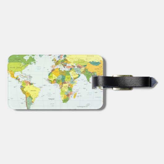 World Map Globe Country Atlas ラゲッジタグ (裏面横)
