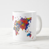 World map in watercolor ジャンボコーヒーマグカップ (正面右)