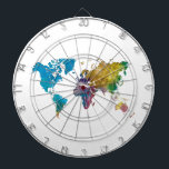 World map in watercolor ダーツボード<br><div class="desc">Watercolor world map with vibrant colors and a perfect finish</div>