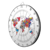 World map in watercolor ダーツボード (正面右)