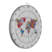 World map in watercolor ダーツボード (正面左)