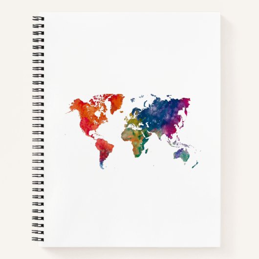 World map in watercolor ノートブック (正面)