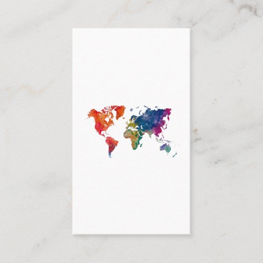World map in watercolor 名刺 (正面)