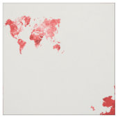 World map in watercolor Red ファブリック (見本)