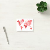 World map in watercolor Red ポストイット (オフィス)