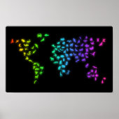 World map made of animals ポスター (正面)