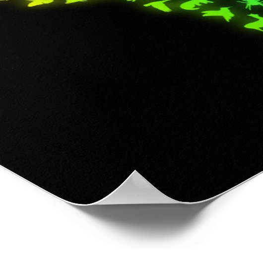 World map made of animals ポスター (角)