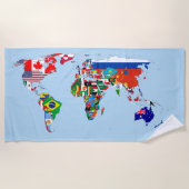World Map of Flags Beach Towel ビーチタオル (正面)